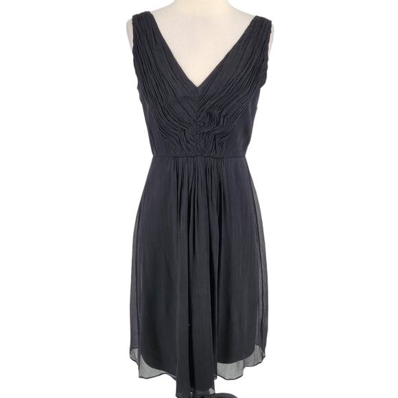 J. Crew Dresses & Skirts - Vintage J Crew Sill Crepe Pleated Ruched Bodice Cocktail Dress Size 4 Black